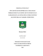 Tugas Proposal Penelitian Akuntansi Keperilakuan Ratna Sari (18.121.018) A1 Universitas Yapis Papua.