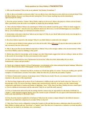Study questions for Mary Shelley_s Frankenstein (1).doc