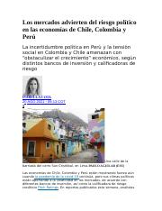 Los mercados advierten del riesgo político en las economías de Chile.docx
