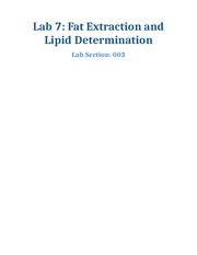 Lab 7 - Fat Extraction and Lipid Determination