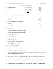 Chem100exp01 Math Assignment