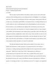 professionalism development essay