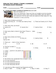 ENGLISH TEST GRADE 4 THEME 4 NUMBERS.docx