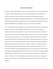Personal Statement - HND Business in Marketing.docx
