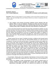 Analysis on the Novel Anna Karenina (LIT 1).doc
