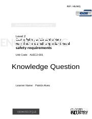 Health & Safety - Knowledge Questions (PA).docx