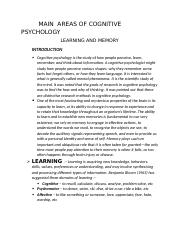 Main areas of cognitive psychology.assignment.docx