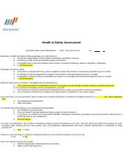 Health Safety Assessment for  Associates.docx