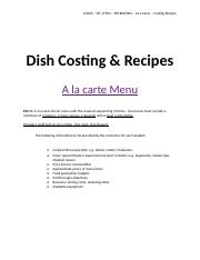 A LA CARTE - Costing  Recipes.docx