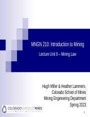 Lecture Unit 6a - Mining Law (2).ppt