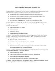 10-55 FALL 2022 Maternal & Child Practice Exam 10 (Postpartum).docx