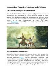nationalism essay plans