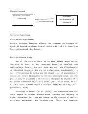 research hypothesis about modular distance learning brainly