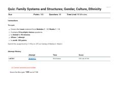 Quiz_ Family Systems and Structures; Gender, Culture, Ethnicity_ COUC601_ Theories of Family Systems