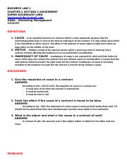 BUS LAW 1 - Chapter 2 Section 3 Assignment - Activity and Output - Karen Luba.docx