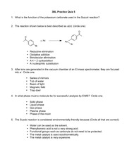 Chem 3BL Organic Chemistry Laboratory: Practice Quiz 5A