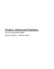 Project Advanced Statistics Business Report - Vaibhav Gupta.pdf