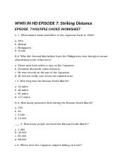 World War 2 in HD-Episode 7 Striking Distance Student Study Guide Multiple Choice.docx