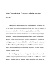 English Paper on Genetic Engineering
