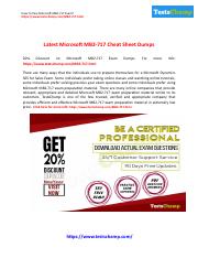 Real Microsoft mb2-717 Cheat Sheet Exam Questions
