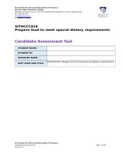SITHCCC018 Candidate Assessment Tool.docx