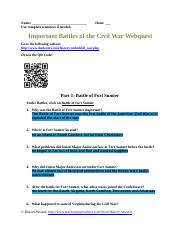 Copy of Important Battles of the Civil War Webquest.docx