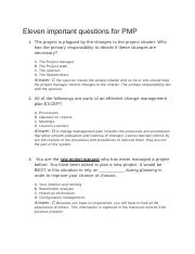 Eleven important questions for PMP.docx