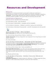Resources and Development.docx