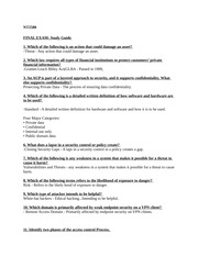 nt 2580 final exam Nt2580 final project essay examples 1851 words | 8 pages nt2580 final exam: study guide 1 which of the following is an action that could damage an asset. nt 2580 final exam Nt2580 final project essay examples 1851 words | 8 pages nt2580 final exam: study guide 1 which of the following is an action that could damage an asset.