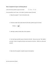 Notes_ Complete the Square and Solving Review.pdf