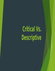 Critical vs Descriptive Wrting.pptx