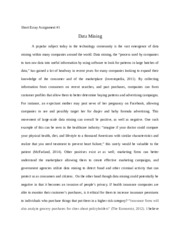 Short Essay Assignment (Data Mining)
