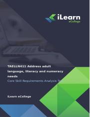 TAELLN411 - Task 2 - Participant 1 - Core Skill Requirements Analysis Tool.docx