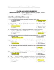 State and Local Politics - Mid-Year Exam(1)