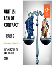 Unit 15 (Part 1) - Intro to Law of Contract.pptx