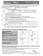 C9a.2 Empirical and Molecular formulae.docx