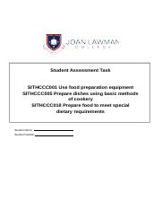 SITHCCC001, 005 & 018 Student Assessment Task.docx