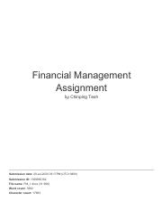financial management assignment