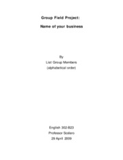 title page group field project g roup field project n ame of your title page for project