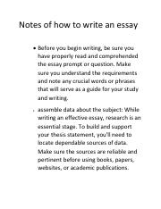 short note on writing an effective essay