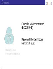 230301 Essential Macroeconomics Mid-term Exam Review.pptx