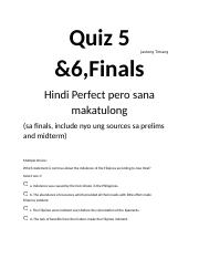 (Revised) Life and works of Rizal Quiz 5 and 6 FINALS .docx