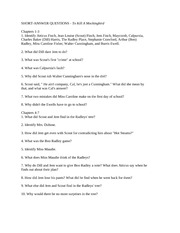 to kill a mockingbird by harper lee study questions
