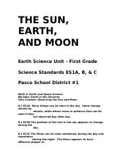 Ist Grade The Sun Earth and Moon Unit.docx