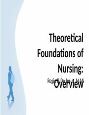 Theoretical Foundations of Nursing Overview.ppt