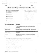 The Human Body and Homeostasis Pre-Test.pdf