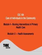 CIC109_Module 4.1 Health Assessment PPT week 7.pdf