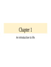 Chapter 1- An Introduction to Life (1)