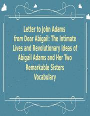 Letter to John Adams - Vocabulary.pptx