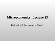 Behavioral Economics Lecture